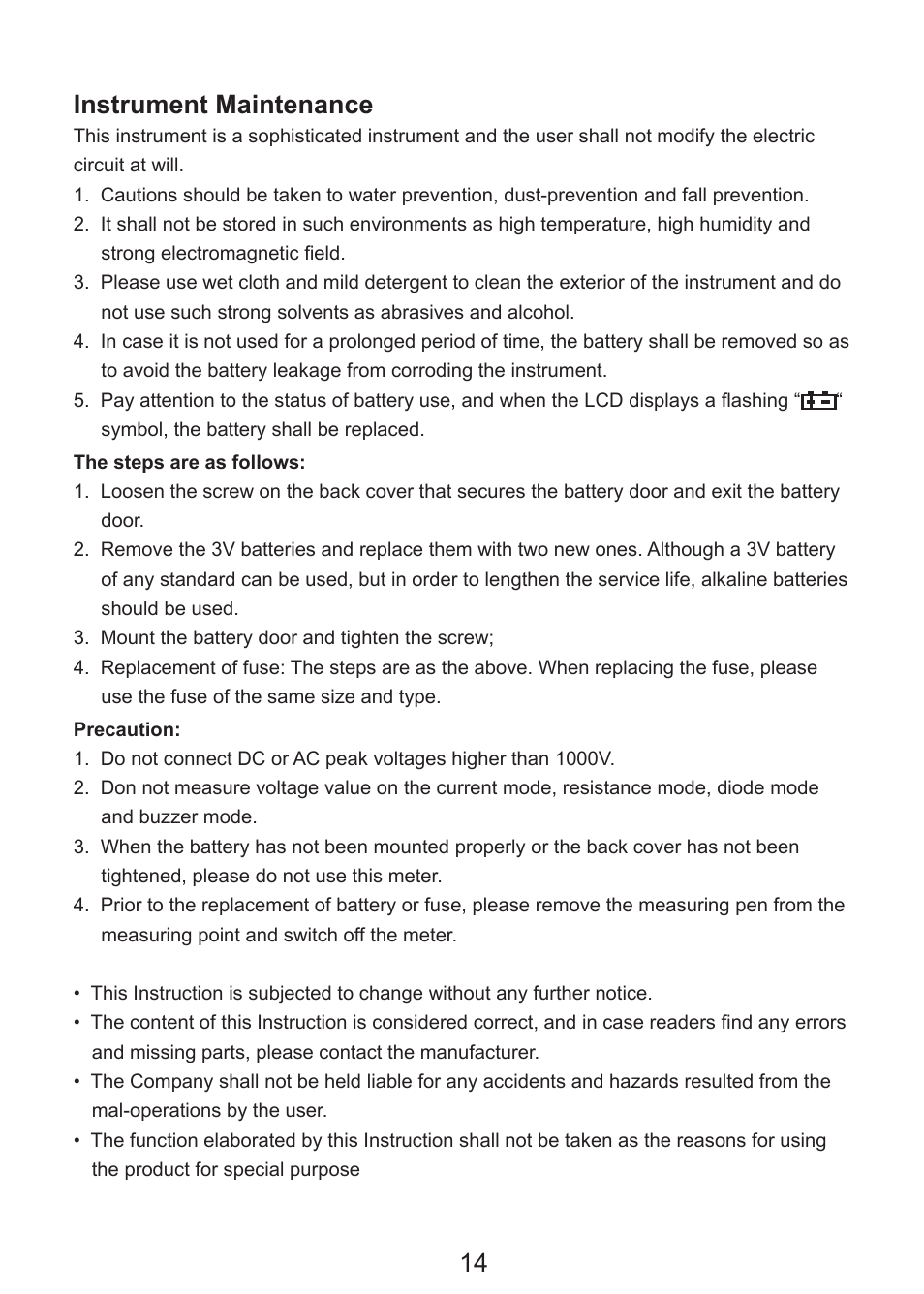 4 instrument maintenance | Prokit's Industries MT-1860 User Manual | Page 15 / 28