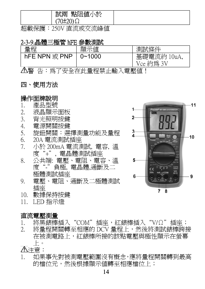 Prokit's Industries MT-1280 User Manual | Page 15 / 20