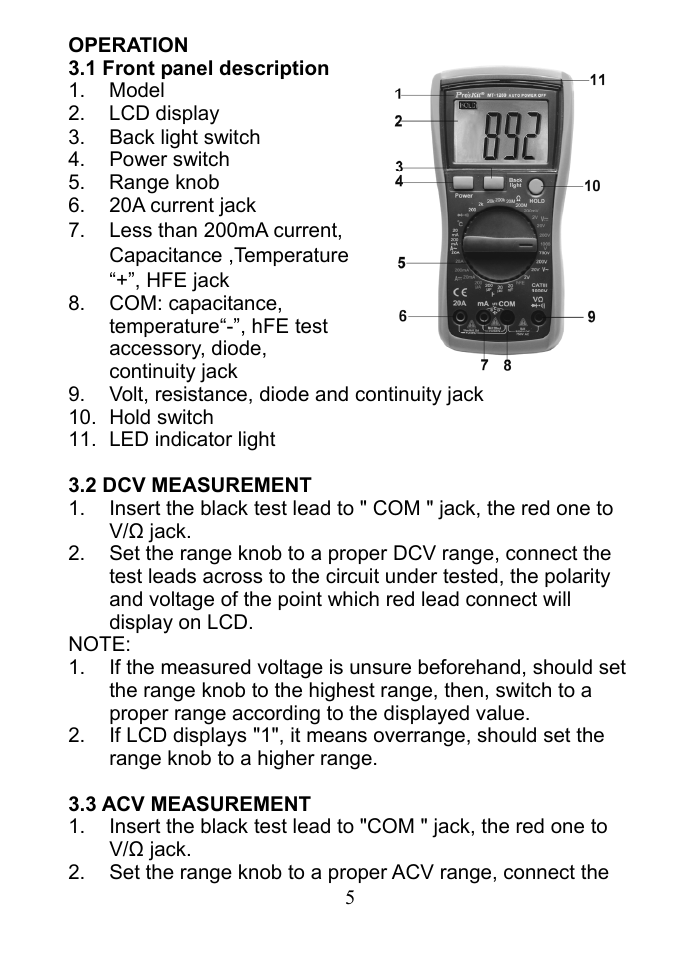 Prokit's Industries MT-1280 User Manual | Page 6 / 20