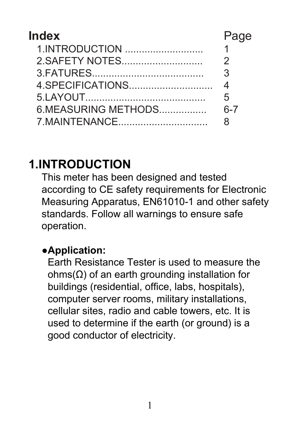 Index, Page, Introduction | Prokit's Industries 8PK-ST1520 User Manual | Page 2 / 9