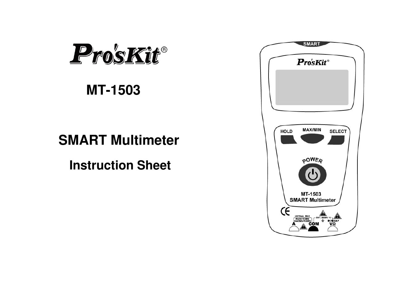 Prokit's Industries MT-1503 User Manual | 16 pages