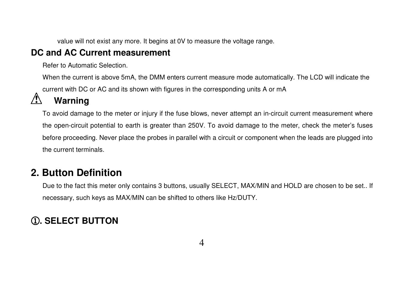 Button definition | Prokit's Industries MT-1503 User Manual | Page 5 / 16