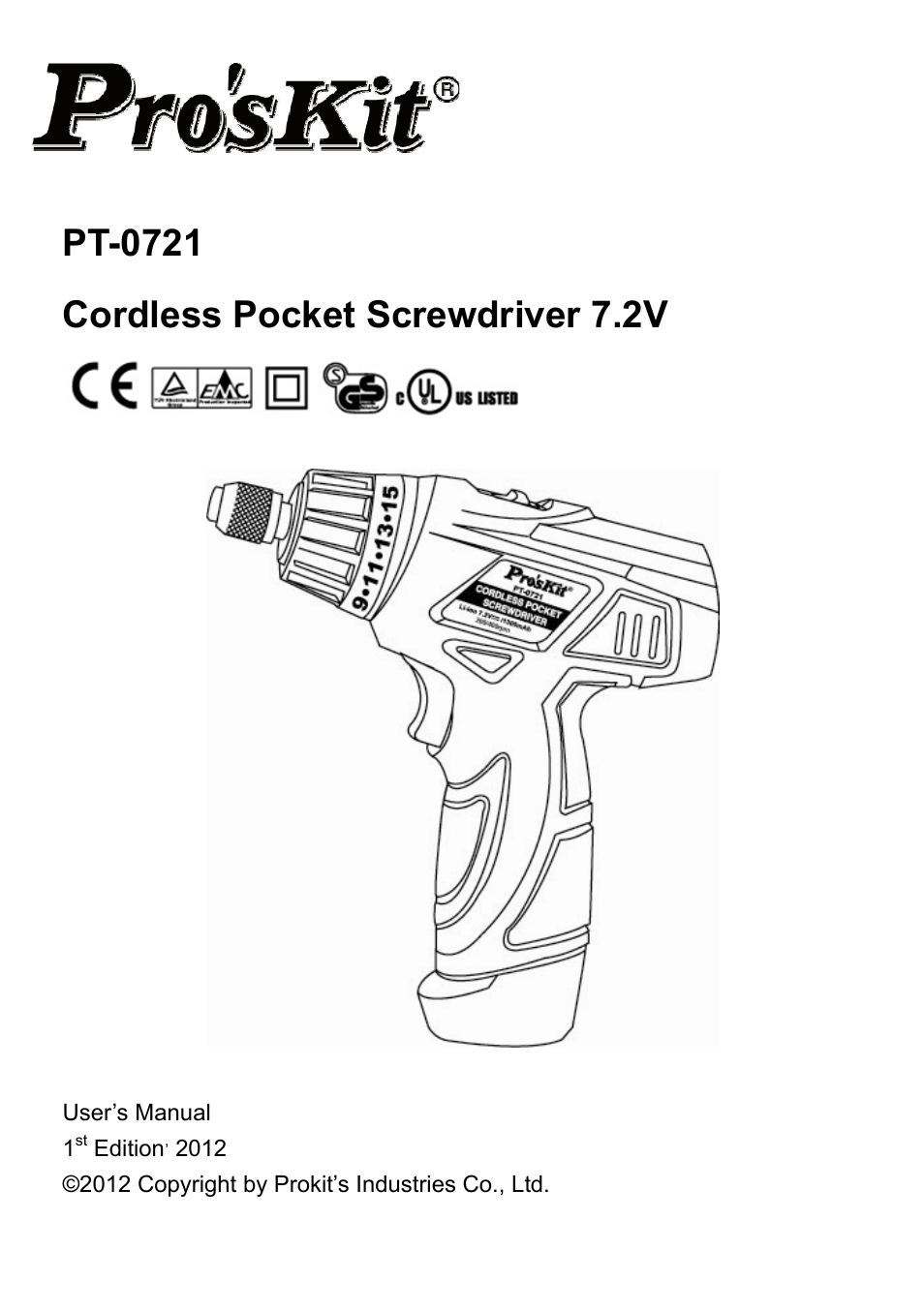 Prokit's Industries PT-0721 User Manual | 12 pages
