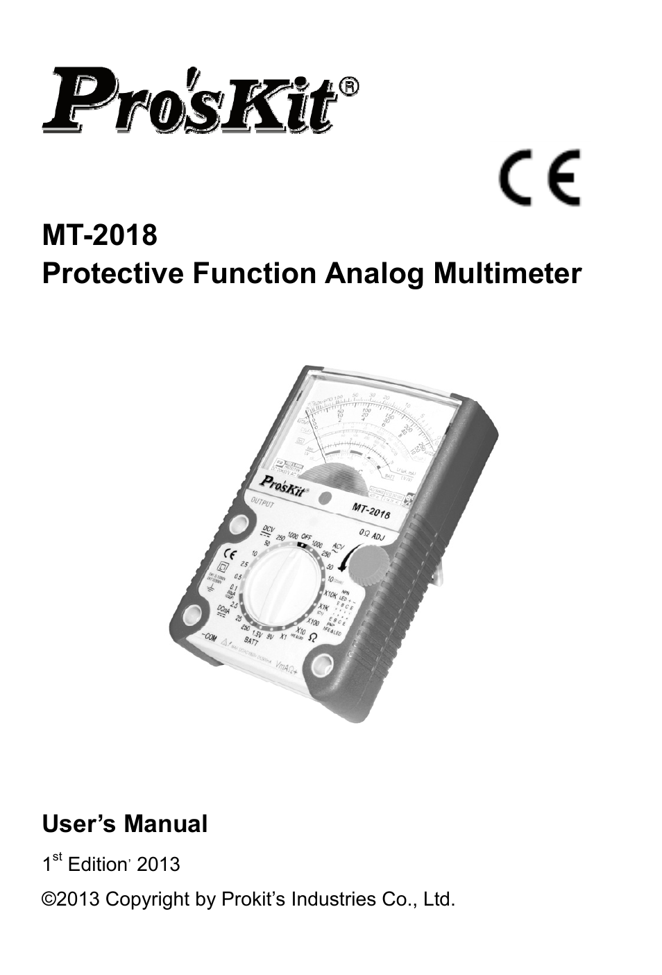 Prokit's Industries MT-2018 User Manual | 24 pages