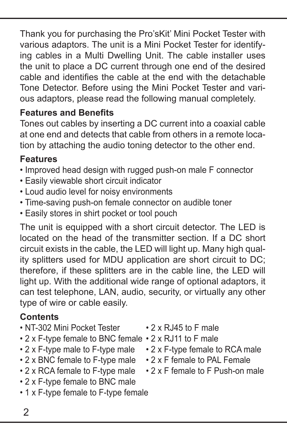 Prokit's Industries NT-3200 User Manual | Page 2 / 16