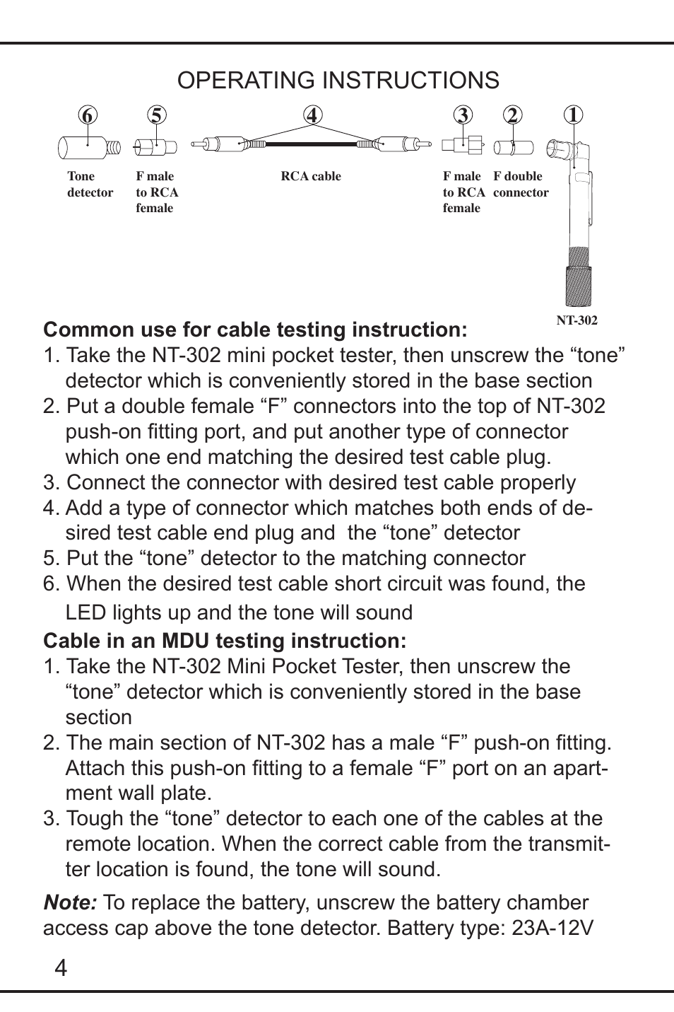 4operating instructions | Prokit's Industries NT-3200 User Manual | Page 4 / 16