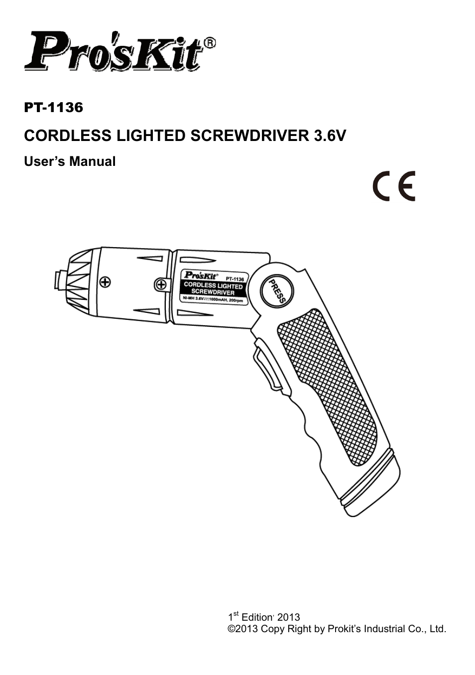 Prokit's Industries PT-1136 User Manual | 12 pages
