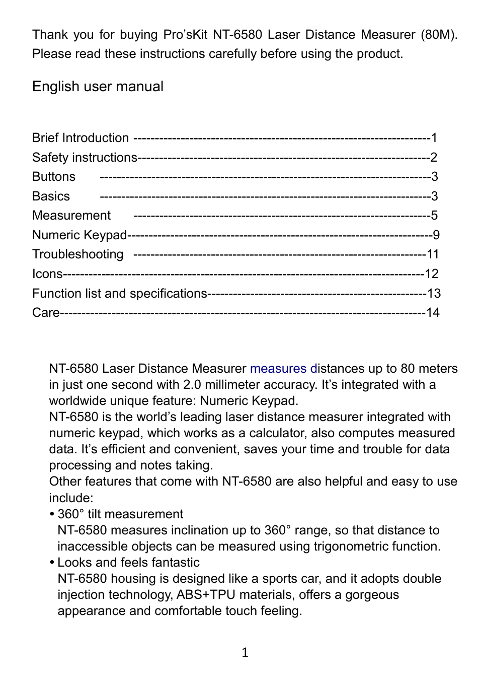 Prokit's Industries NT-6580 User Manual | Page 2 / 24