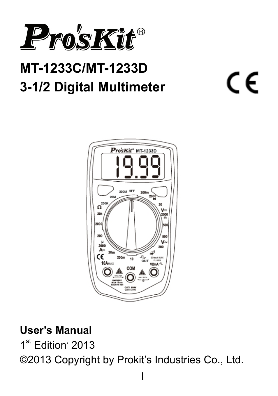 Prokit's Industries MT-1233С User Manual | 28 pages