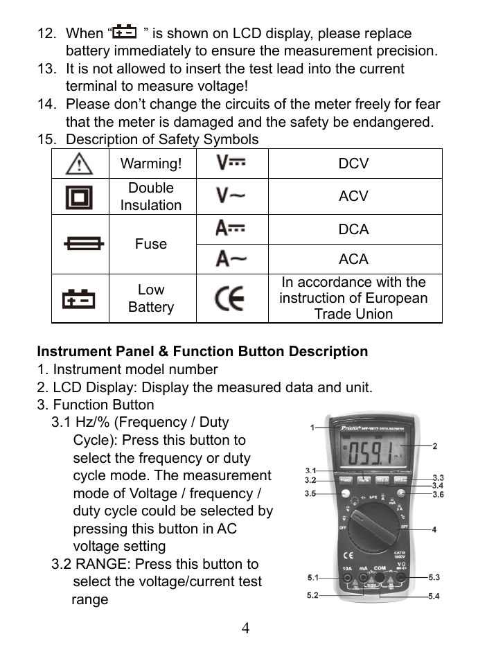 Prokit's Industries MT-1217 User Manual | Page 5 / 28