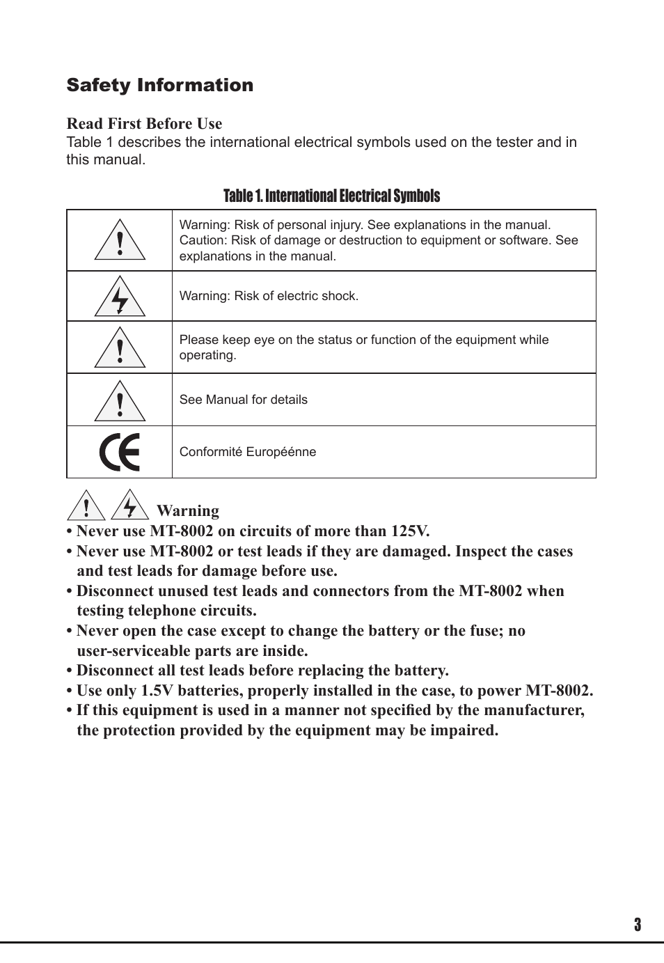 Safety information | Prokit's Industries MT-8002 User Manual | Page 3 / 28