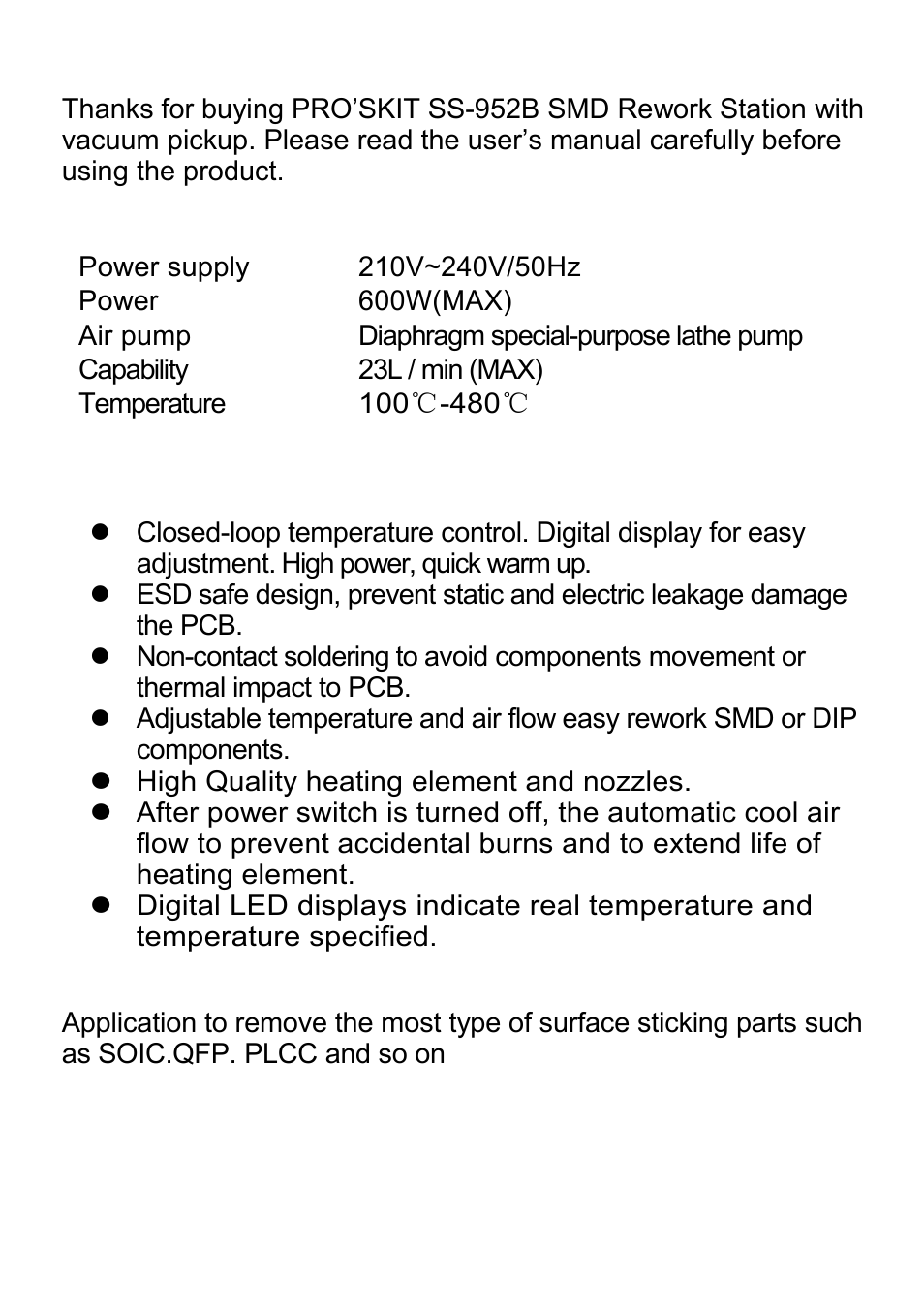 Prokit's Industries SS-952B User Manual | Page 2 / 16