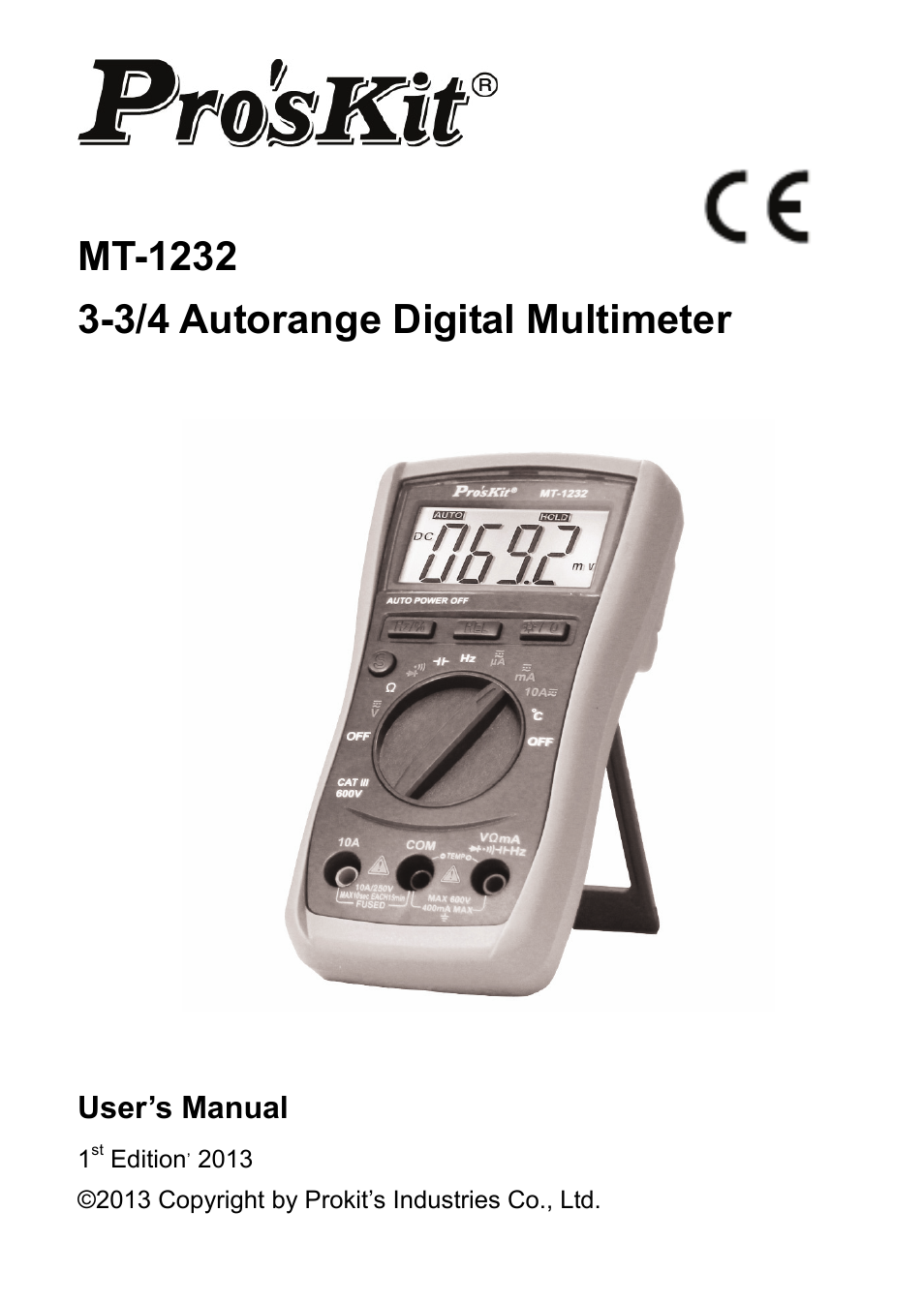 Prokit's Industries MT-1232 User Manual | 32 pages