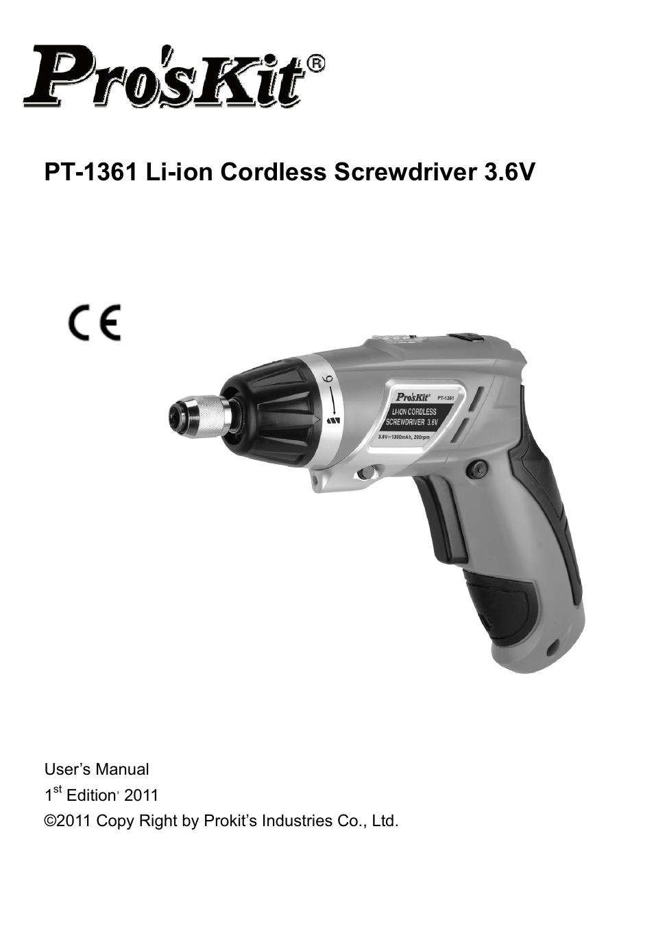 Prokit's Industries PT-1361 User Manual | 12 pages