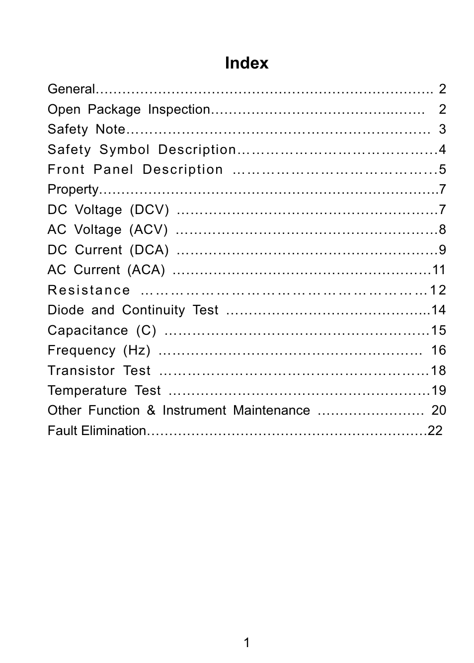 Index | Prokit's Industries MT-1820 User Manual | Page 2 / 44