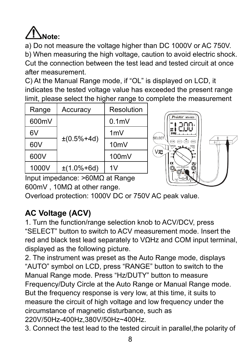 Prokit's Industries MT-1820 User Manual | Page 9 / 44