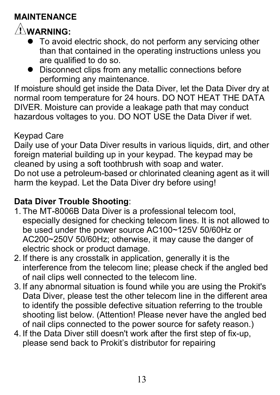 Prokit's Industries MT-8006B User Manual | Page 14 / 28