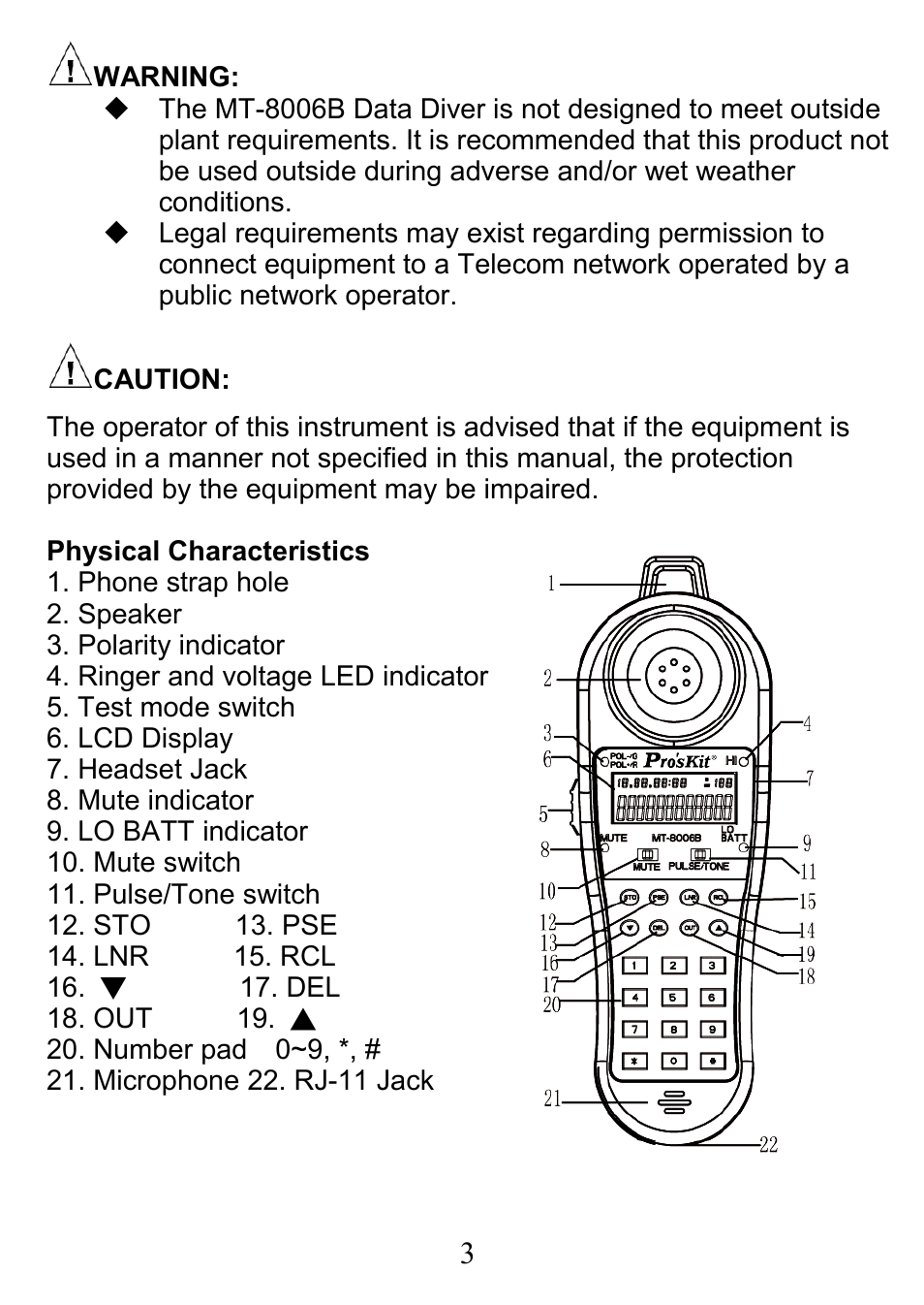 Prokit's Industries MT-8006B User Manual | Page 4 / 28