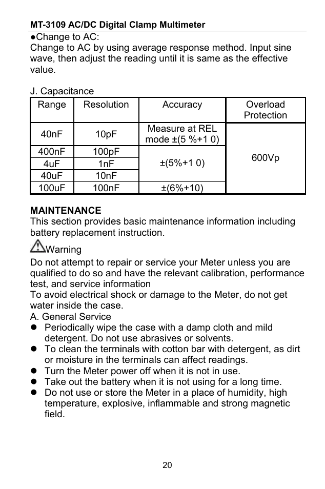 Prokit's Industries MT-3109 User Manual | Page 21 / 36
