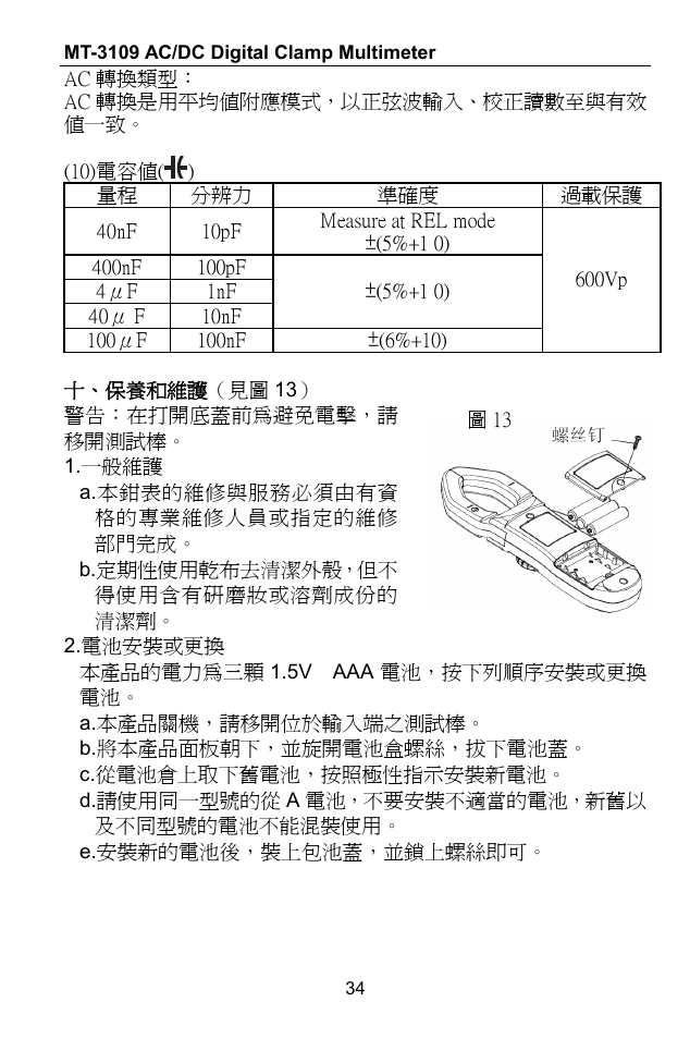 Prokit's Industries MT-3109 User Manual | Page 35 / 36