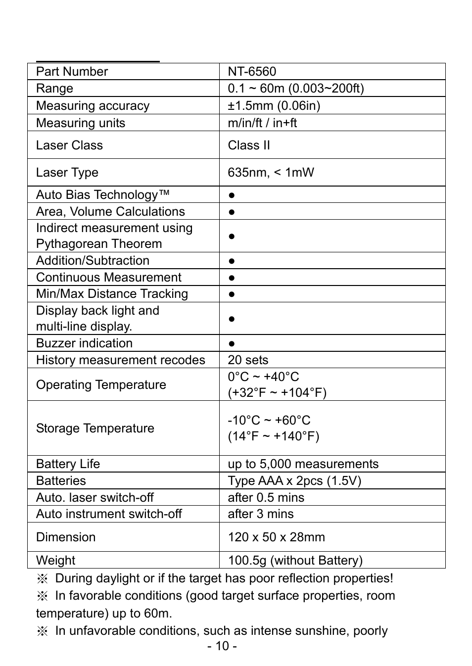 Technical data | Prokit's Industries NT-6560 User Manual | Page 11 / 20