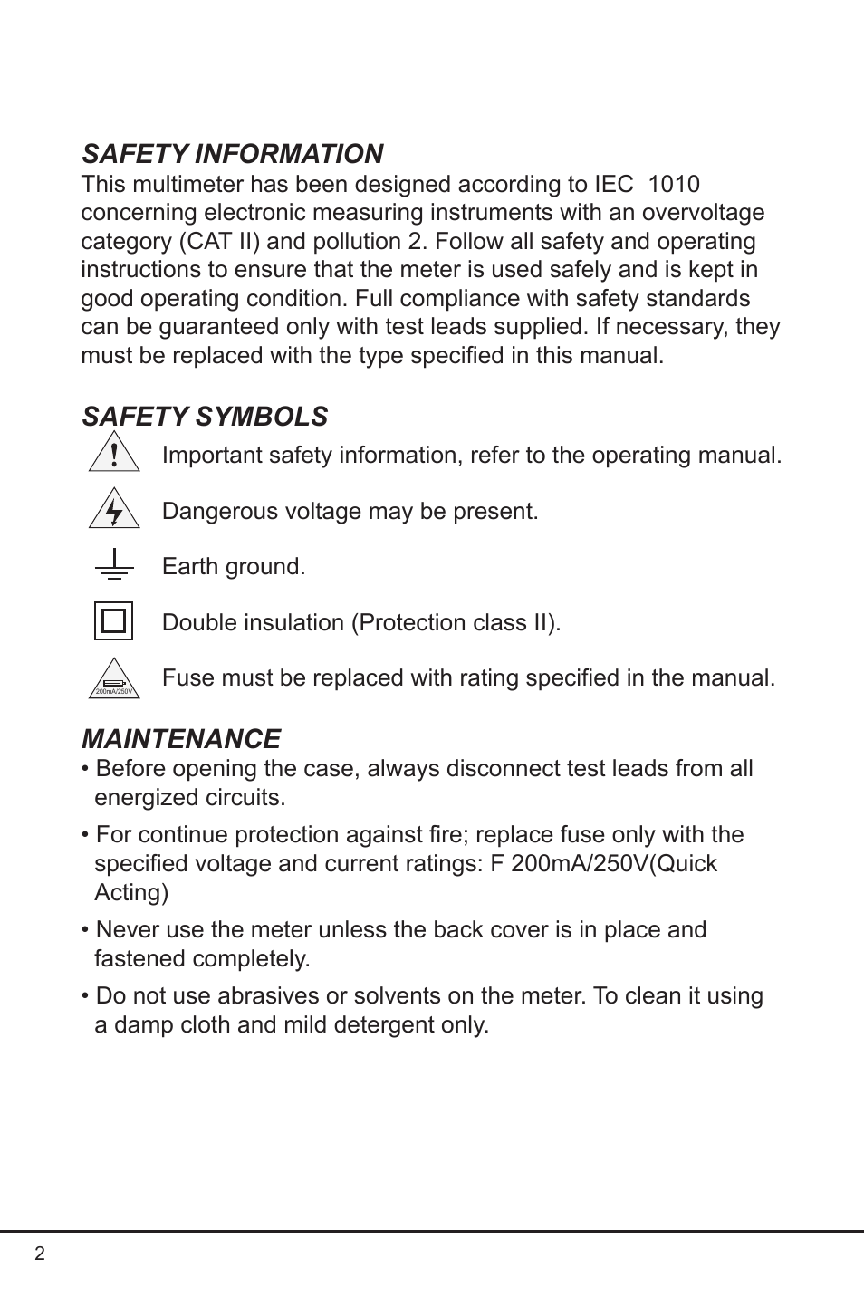 Safety information, Safety symbols, Maintenance | Prokit's Industries 303-150NCS User Manual | Page 2 / 20