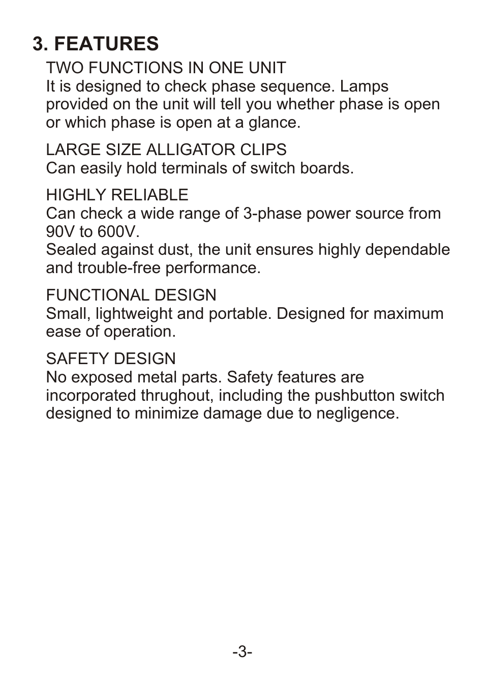 Features | Prokit's Industries 8PK-ST850 User Manual | Page 5 / 8