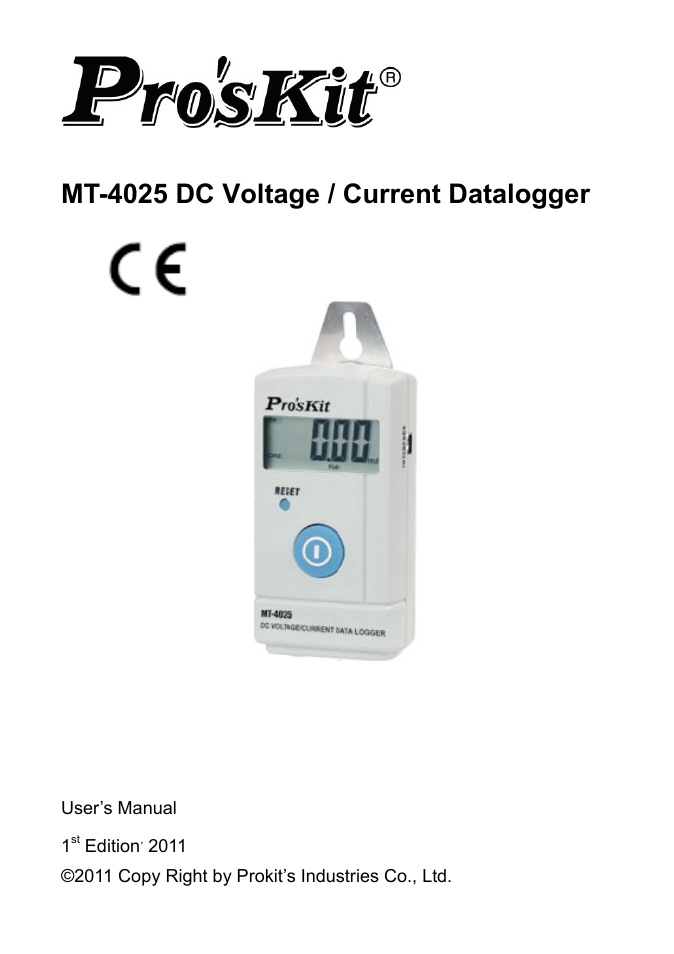 Prokit's Industries MT-4025 User Manual | 20 pages