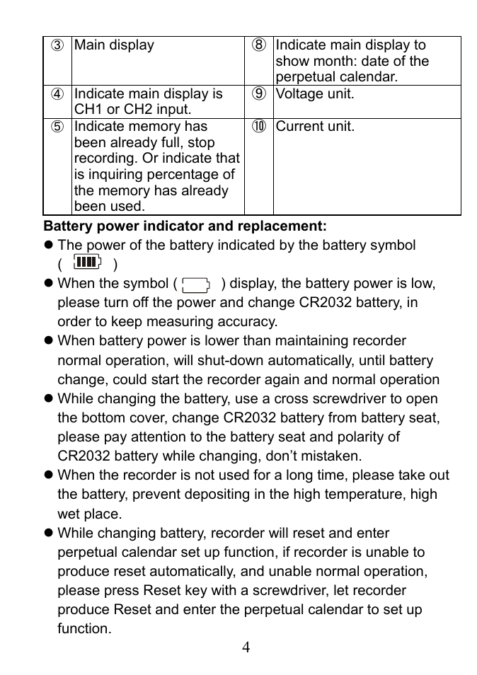 Main display | Prokit's Industries MT-4025 User Manual | Page 5 / 20