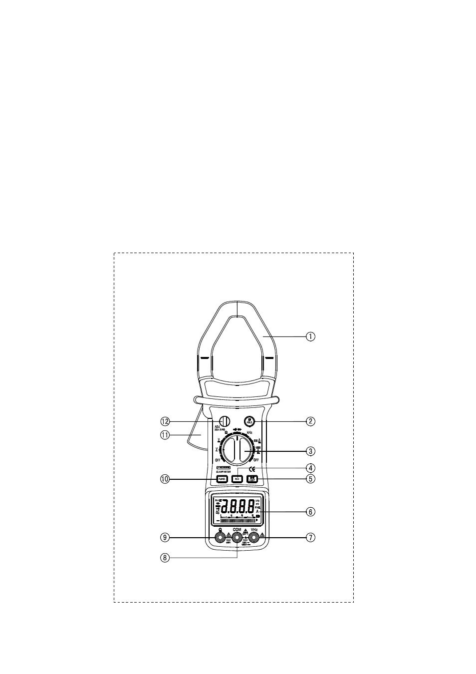 Ac/dc clamp meter layout | Prokit's Industries 3PK-9912 User Manual | Page 7 / 15