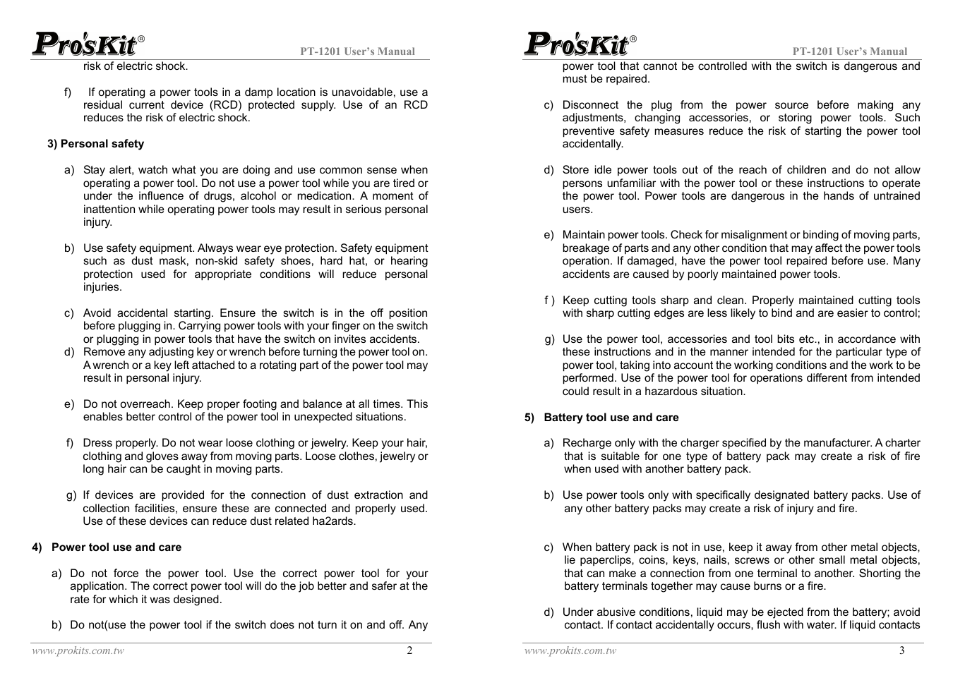 Prokit's Industries PT-1201 User Manual | Page 2 / 10