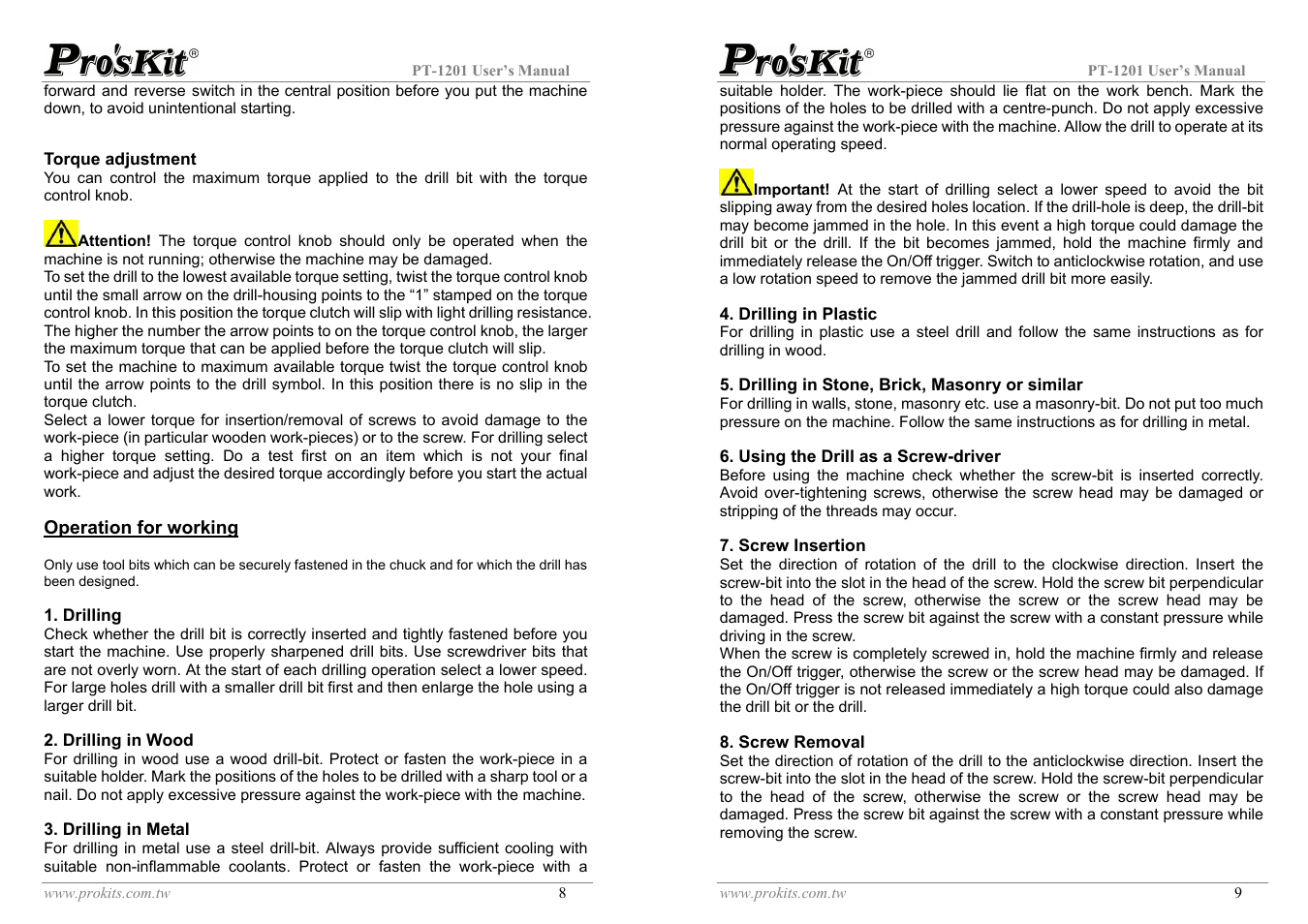 Prokit's Industries PT-1201 User Manual | Page 5 / 10