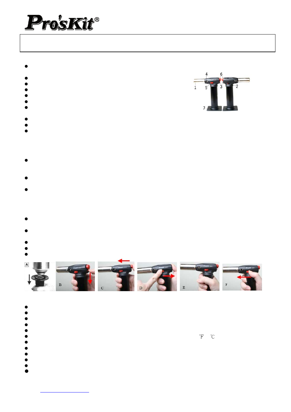 Prokit's Industries GS-520 User Manual | 1 page