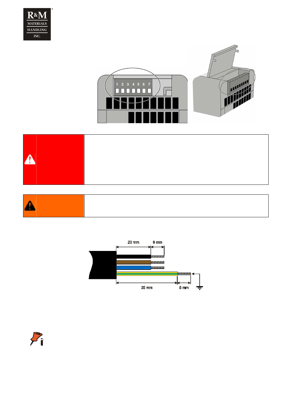 4 conductor diameter and stripping lengths, 5 recommended tightening torques | R&M Materials Handling VARIABLE SPEED CONTROLS ControlMaster NXT Service Manual User Manual | Page 17 / 53