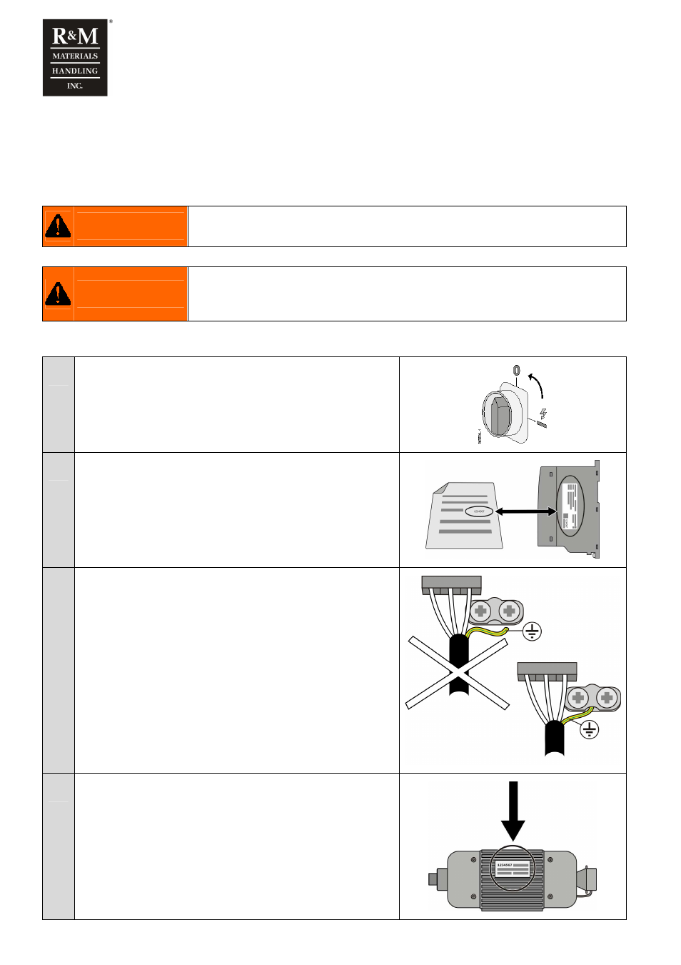 6 commissioning, 1 visual checks 1 | R&M Materials Handling VARIABLE SPEED CONTROLS ControlMaster NXT Service Manual User Manual | Page 36 / 53