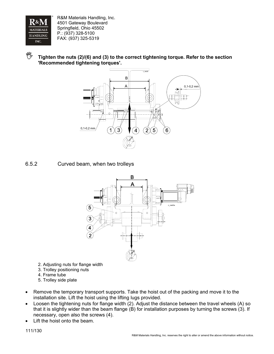 R&M Materials Handling WIRE ROPE HOISTS Service User Manual | Page 111 / 130