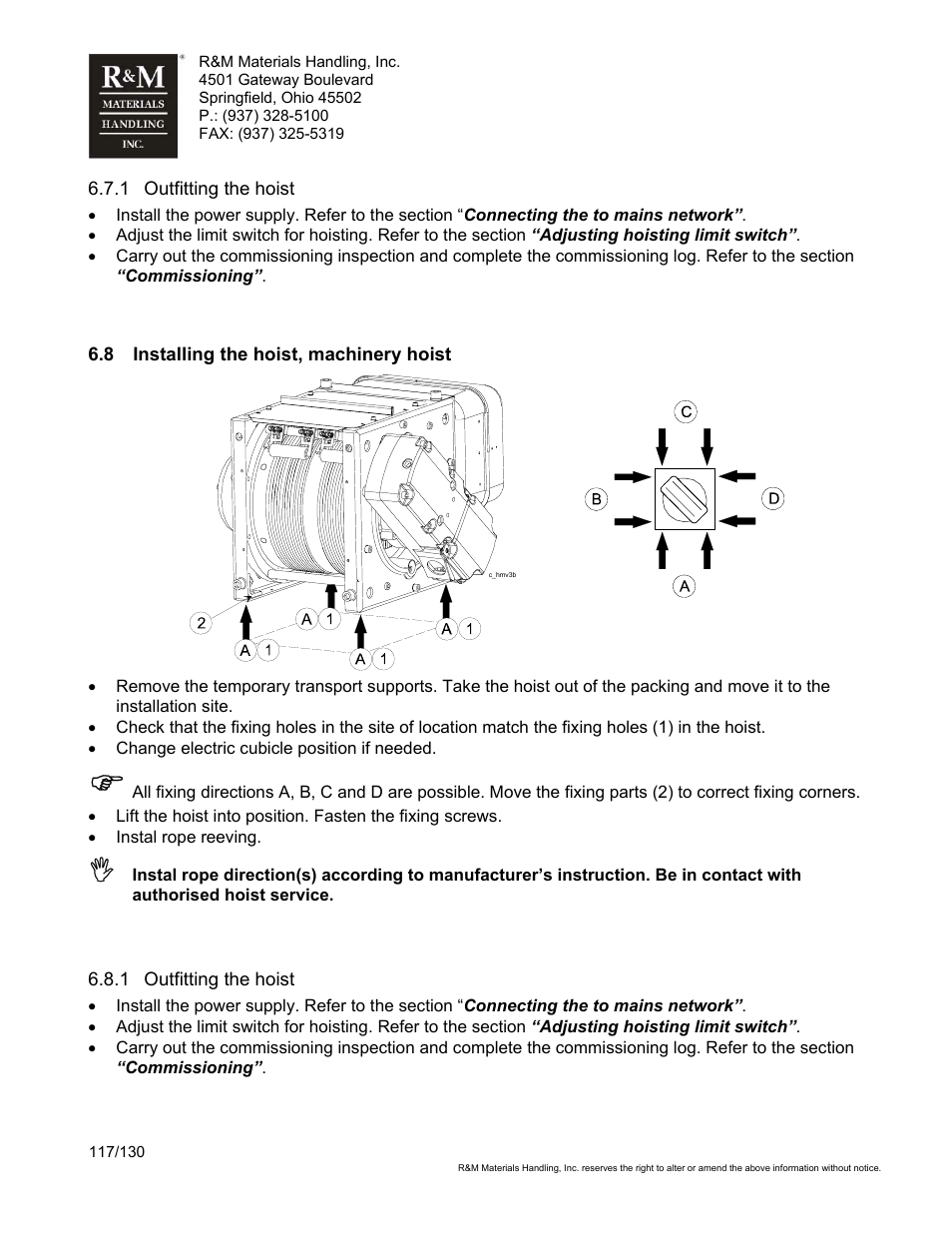 R&M Materials Handling WIRE ROPE HOISTS Service User Manual | Page 117 / 130