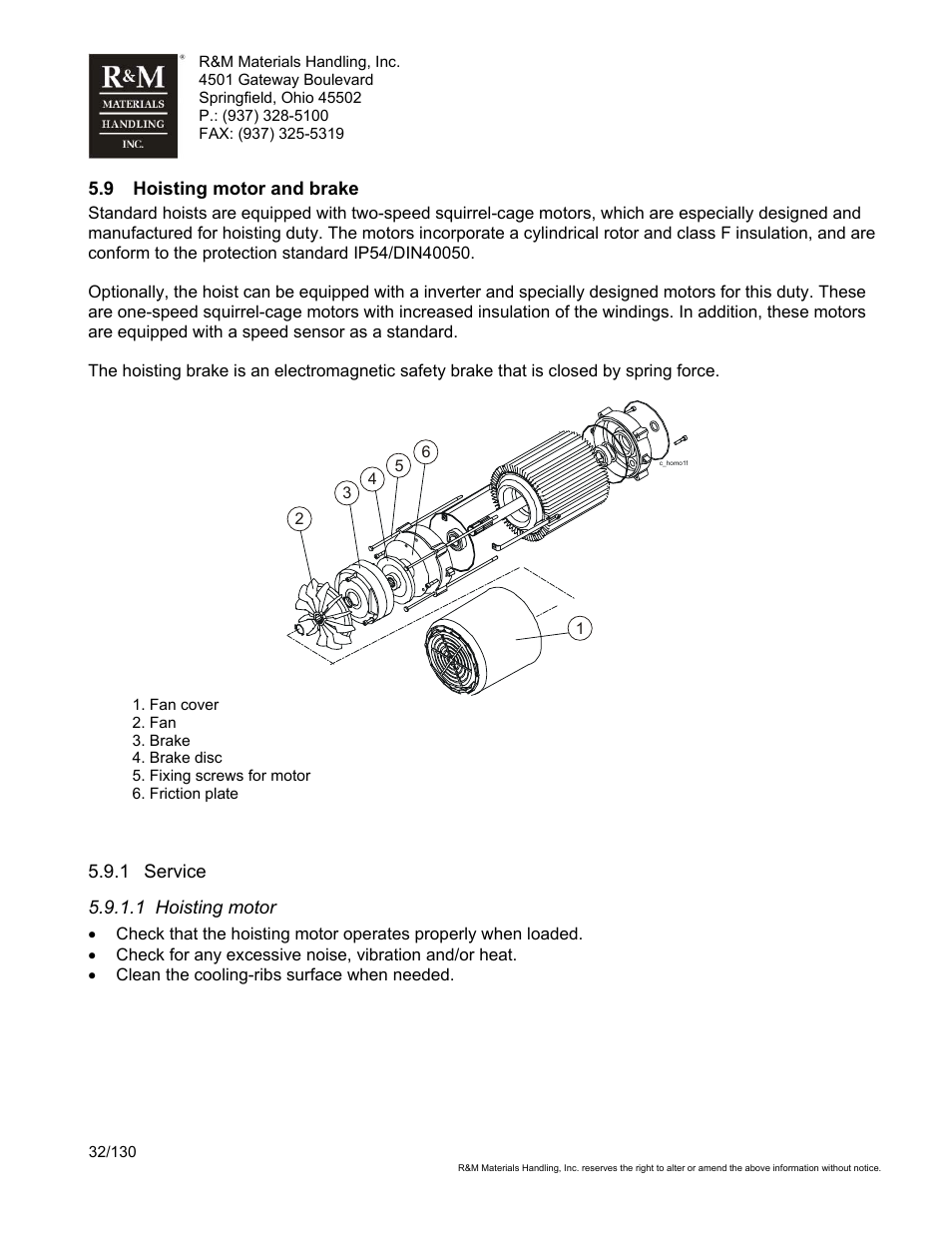 R&M Materials Handling WIRE ROPE HOISTS Service User Manual | Page 32 / 130