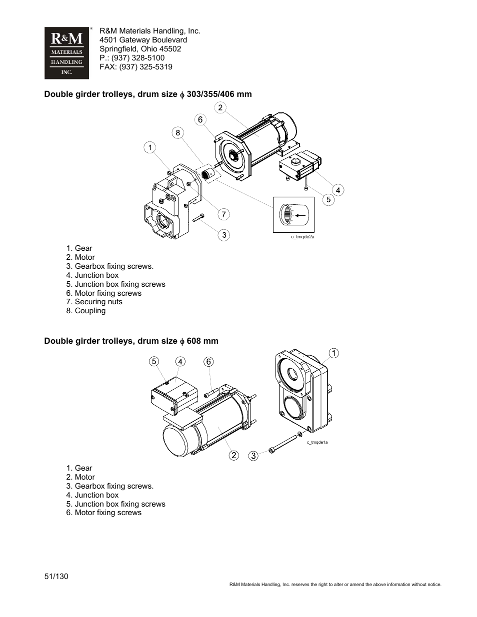 R&M Materials Handling WIRE ROPE HOISTS Service User Manual | Page 51 / 130