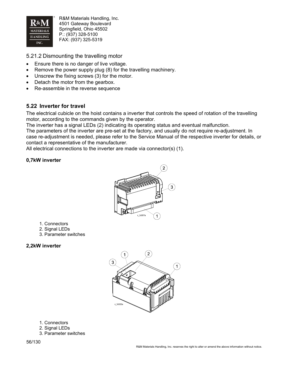 R&M Materials Handling WIRE ROPE HOISTS Service User Manual | Page 56 / 130