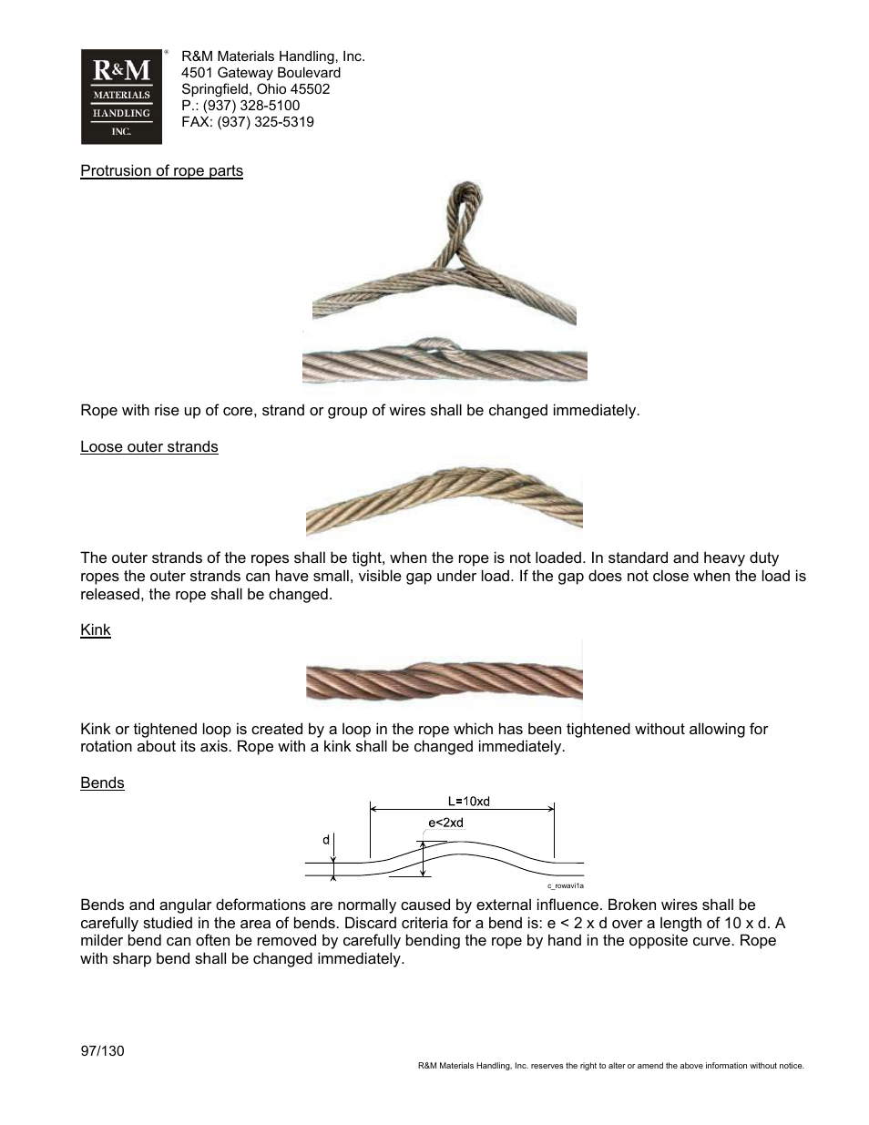 R&M Materials Handling WIRE ROPE HOISTS Service User Manual | Page 97 / 130