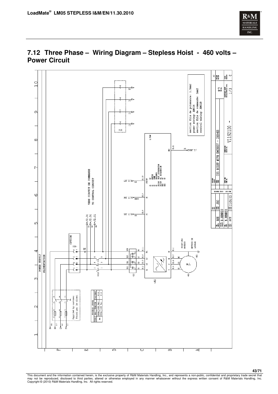 R&M Materials Handling ELECTRIC CHAIN HOISTS LoadMate Chain Hoist LM 5 Stepless User Manual | Page 43 / 71