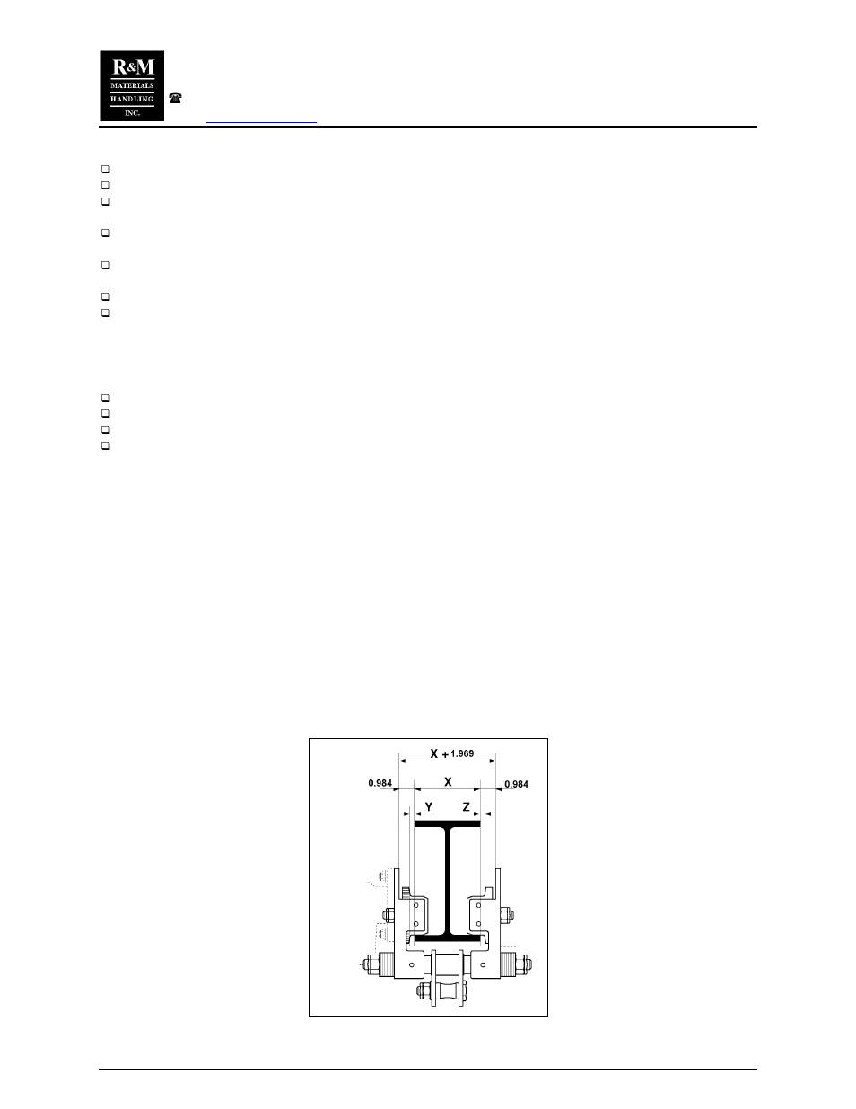 R&M Materials Handling ELECTRIC CHAIN HOISTS LoadMate Chain Hoist TDU Motorized Trolley User Manual | Page 6 / 22