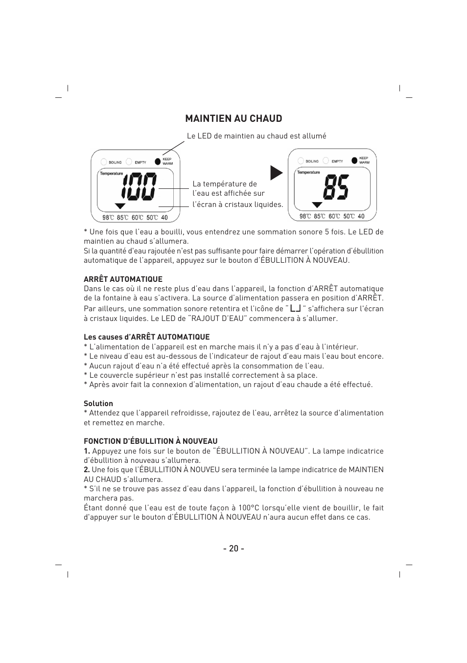 Maintien au chaud | SINBO SK 2396 User Manual | Page 21 / 67