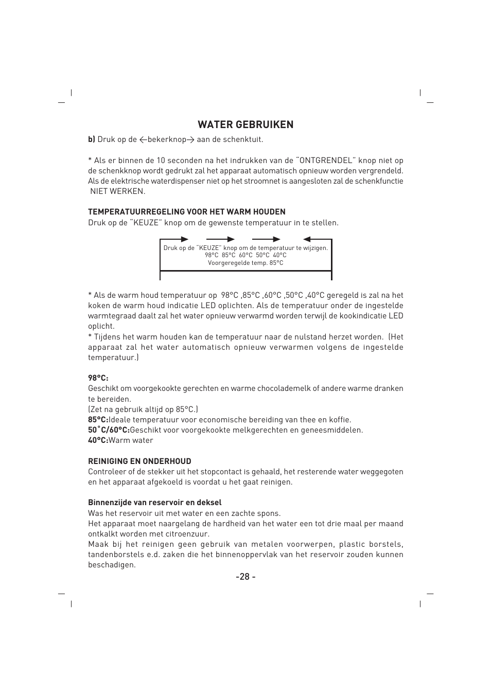 Water gebruiken | SINBO SK 2396 User Manual | Page 29 / 67