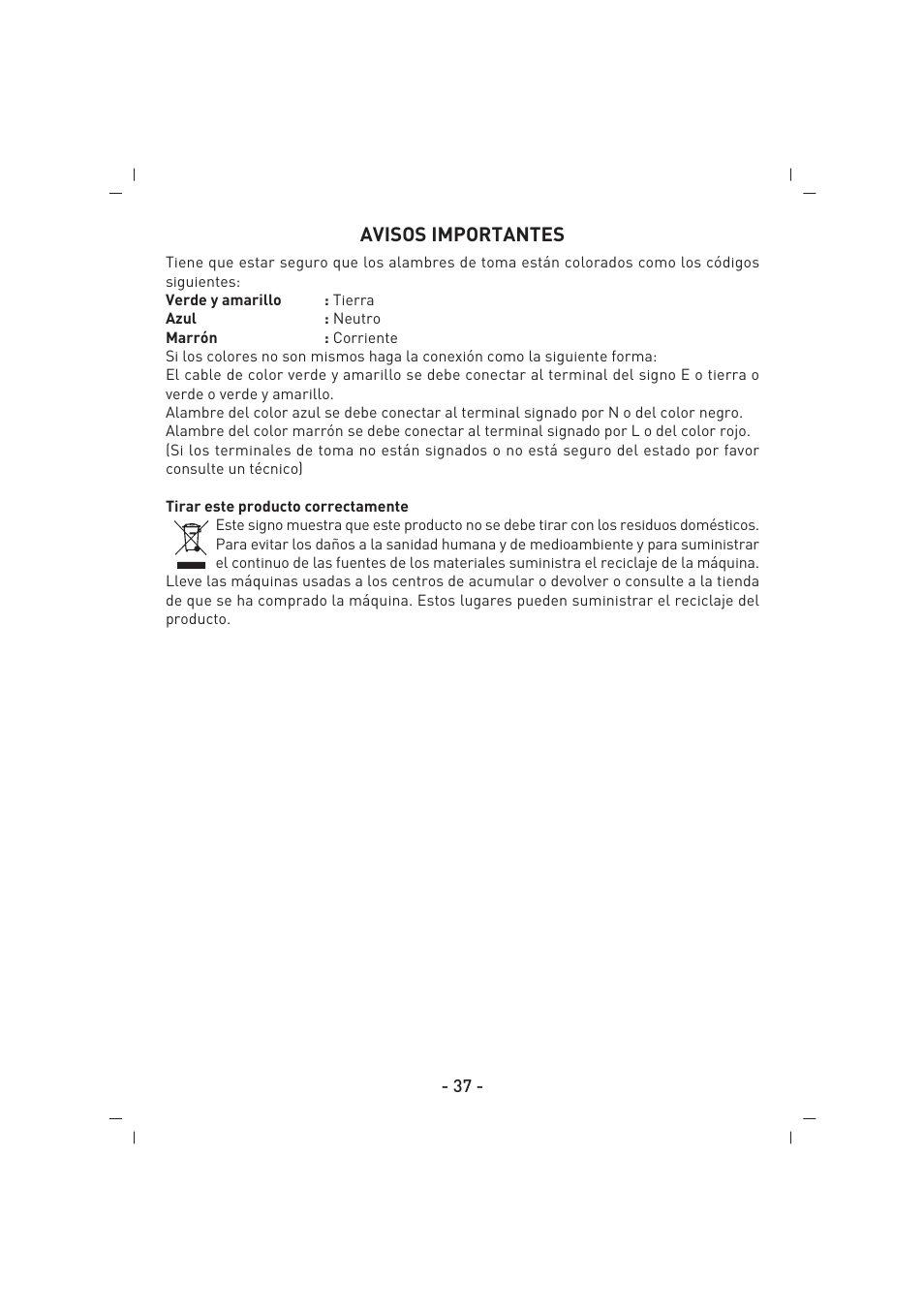 Avisos importantes | SINBO SK 2396 User Manual | Page 38 / 67