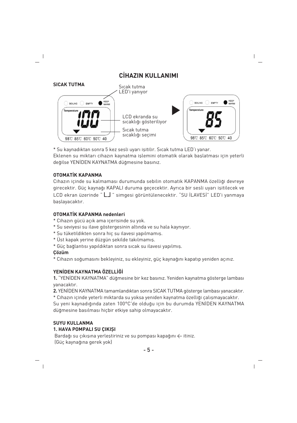 C‹hazin kullanimi | SINBO SK 2396 User Manual | Page 6 / 67