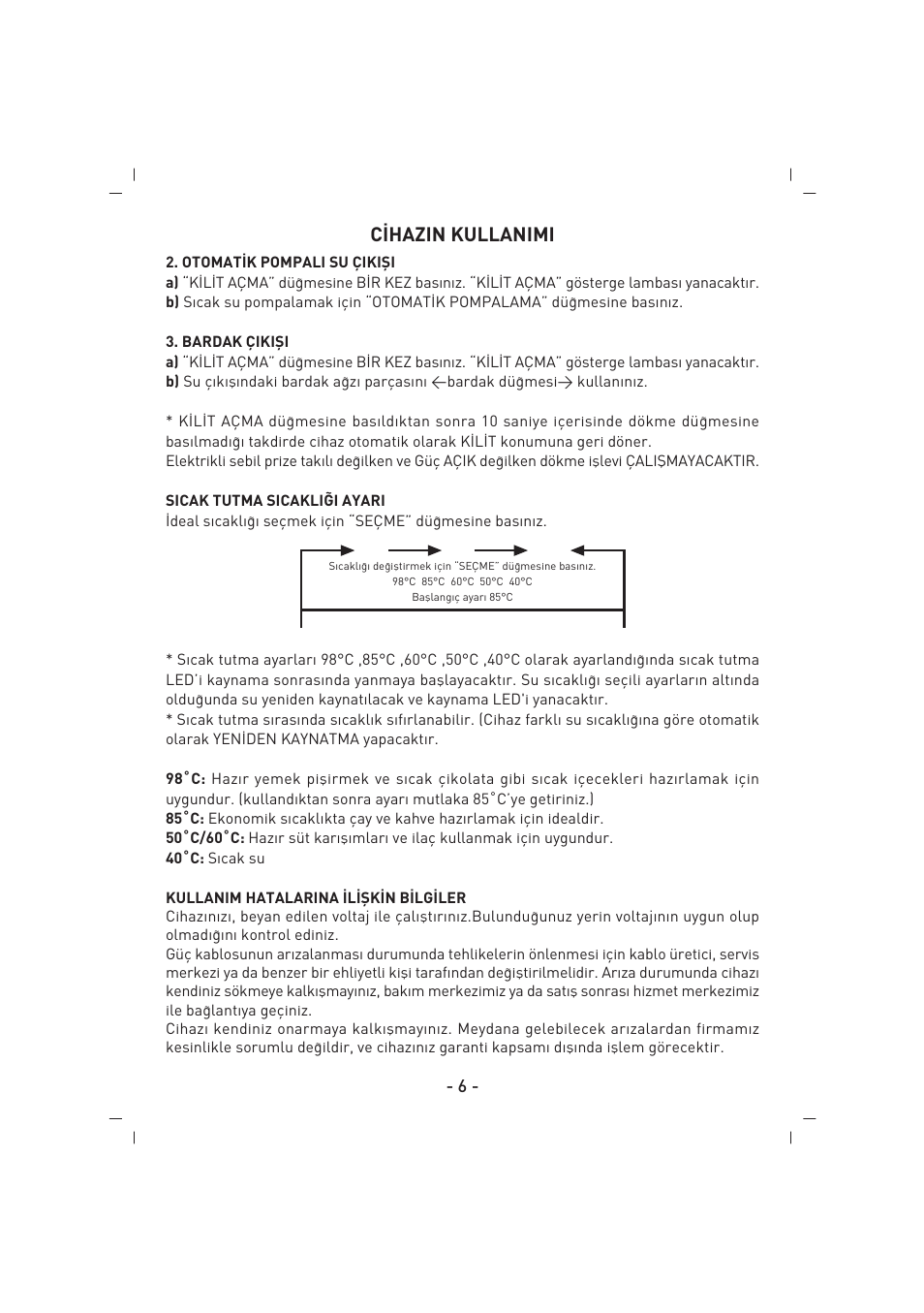 C‹hazin kullanimi | SINBO SK 2396 User Manual | Page 7 / 67