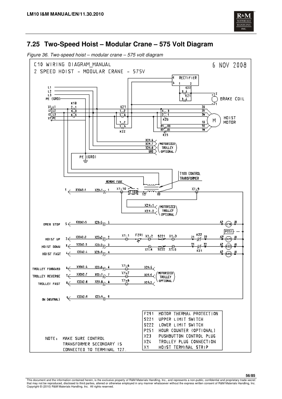 R&M Materials Handling ELECTRIC CHAIN HOISTS LoadMate Chain Hoist LM 10 User Manual | Page 56 / 85