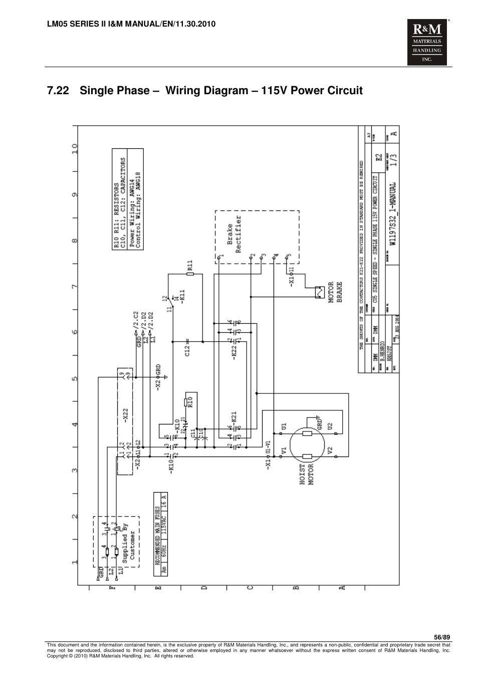R&M Materials Handling ELECTRIC CHAIN HOISTS LoadMate Chain Hoist LM 5 User Manual | Page 56 / 89